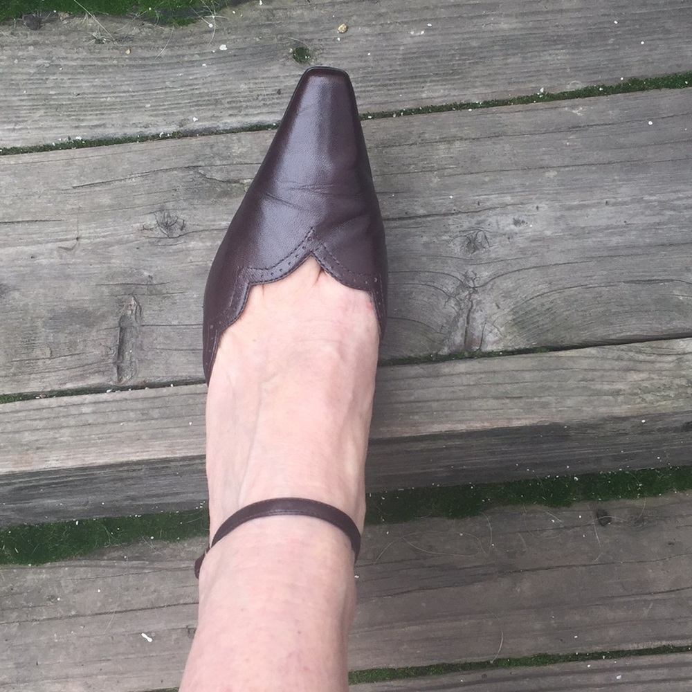 Leather high heels
